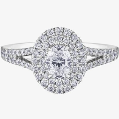 Platinum 1.07ct Oval Diamond Cluster Ring 31065WG/100
