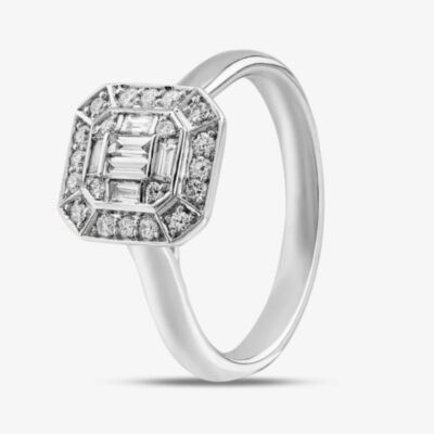  Platinum 0.37ct Diamond Multi-Cut Cluster Ring 30329PLT N