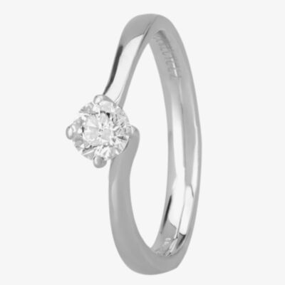 Signature Collection Platinum GIA Certificated Brilliant Cut 0.40ct Diamond Twist Solitaire Ring RI-137