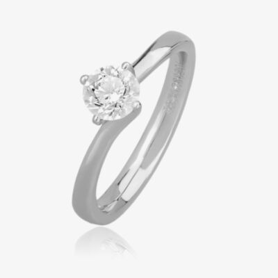 Signature Collection Platinum GIA Certificated Four Claw Diamond Twist Solitaire Ring RI-137(.60CT PLUS)