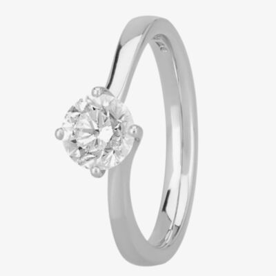 Signature Collection Platinum Certificated Four Claw Diamond Twist Solitaire Ring RI-137(1.00CT PLUS)