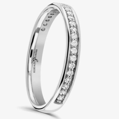 Brown & Newirth Platinum 0.17ct Diamond Set Half Eternity Ring HET151 PLT N