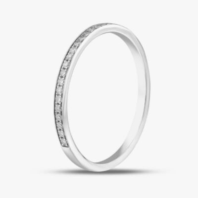 Platinum 0.10ct Brilliant Cut Diamond Half Eternity Ring HET924 PLT N