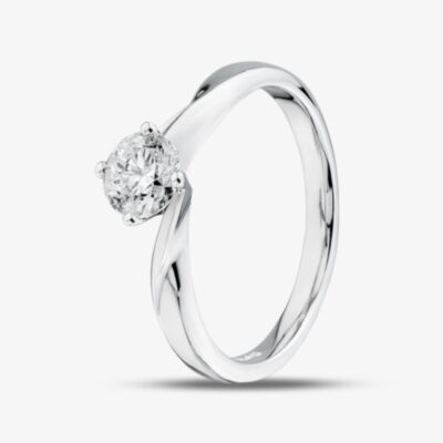 1888 Collection Platinum Certificated 0.60ct Round Cut Diamond Twist Solitaire Ring RI-1027(.60CT PLUS)