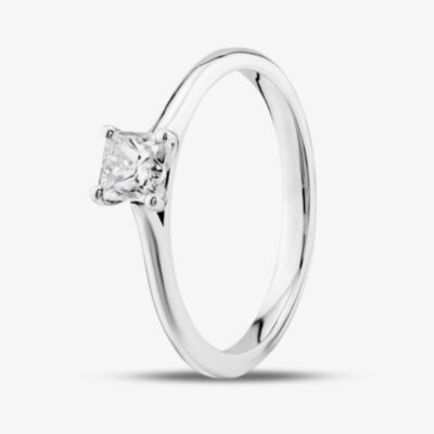 1888 Collection Platinum Certificated 0.50ct Princess Cut Diamond Solitaire Ring RI-2022(.50CT PLUS)