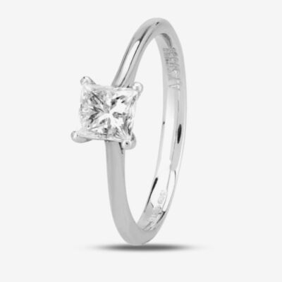 1888 Collection Platinum 0.70ct Certificated Princess Cut Diamond Solitaire Ring RI-2022(.70CT PLUS)