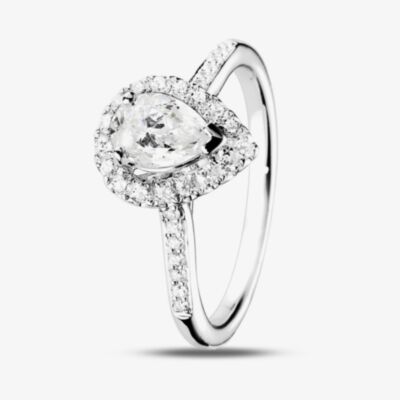 1888 Collection Platinum 0.80ct Certificated Pear Cut Diamond Cluster Ring DSC42(7X5)