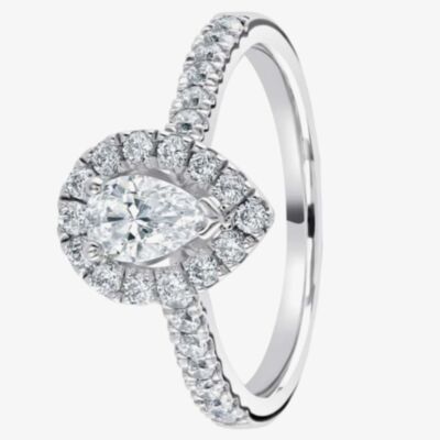 1888 Collection Platinum 1.09ct Pear-Cut Diamond Halo Cluster Ring RC2031(7X5)