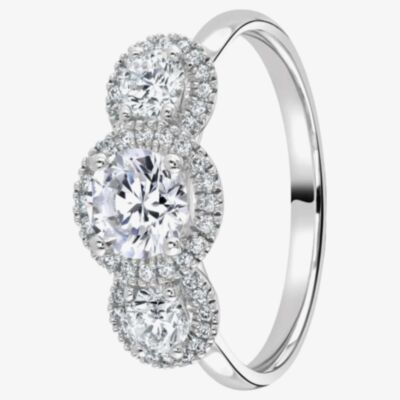 1888 Collection Platinum 1.20ct Certificated Brilliant Cut Diamond Triple Cluster Ring R3-2042(5X5)