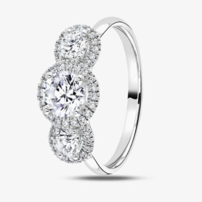1888 Collection Platinum Brilliant Cut 1.03ct Triple Halo Diamond Ring R3-2042