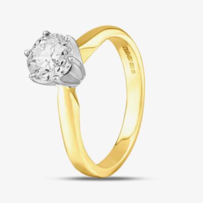 1888 Collection 18ct Yellow Gold 1.00ct Certificated Brilliant Cut Diamond Solitaire Ring M66-B1(6.5)(1.00CT PLUS)