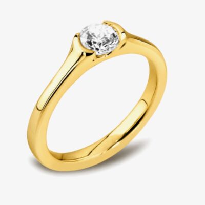 1888 Collection 18ct Yellow Gold 0.25ct Certificated Brilliant Cut Diamond Solitaire Ring RI-134(.25CT PLUS)