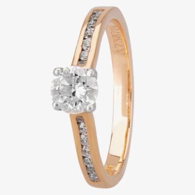 1888 Collection 18ct Rose Gold Brilliant Cut 0.50ct Diamond-Set Solitaire Ring RI-138