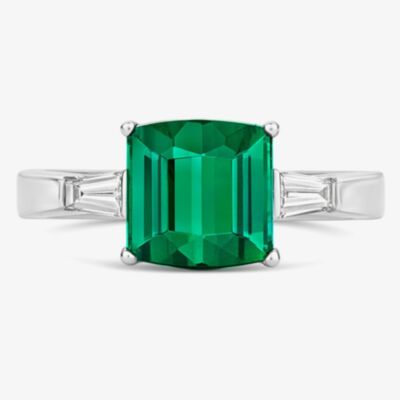 Tivon 18ct White Gold 3 Stone Fancy Cut Tourmaline Ring RW-1923-GT