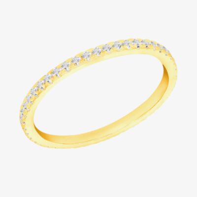 LUXE Silver Gold Plated Cubic Zirconia Full Eternity Ring 8.80.0641