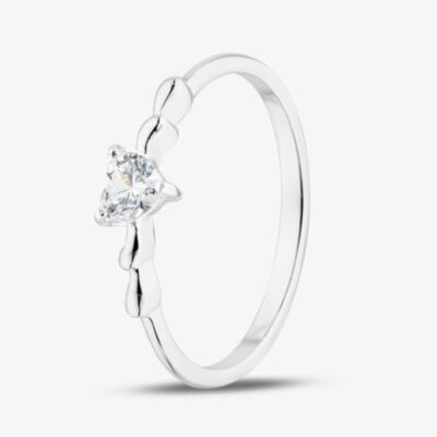 Fashionista Silver Sterling Silver Heart Shaped Cubic Zirconia Ring 042-60407/SP