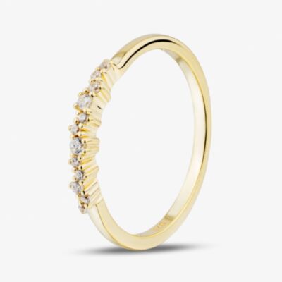 Yellow Gold Plated Sterling Silver Cubic Zirconia Cluster Ring 05S2AZR572307