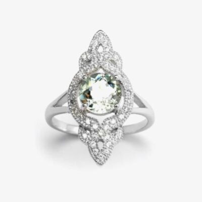 V Jewellery Entwine Green Amethyst Ring 3090