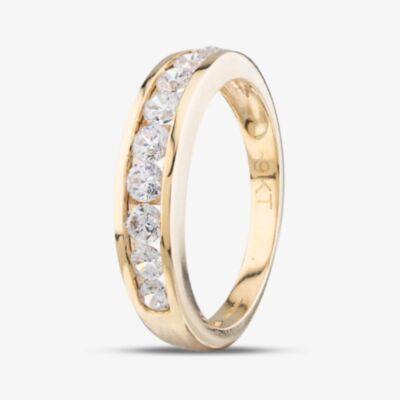 9ct Yellow Gold Cubic Zirconia Half Eternity Ring DIV125Y