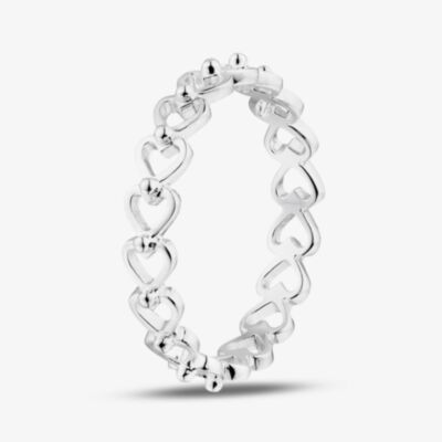 Fashionista Silver Sterling Silver Open Heart Band Ring 012-26077/SP
