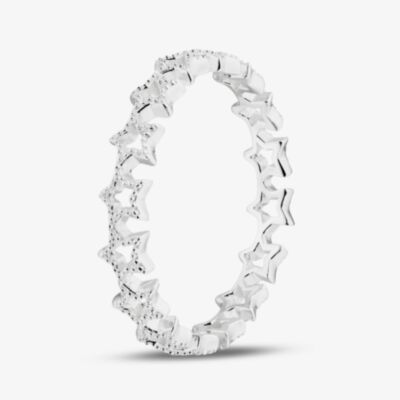 Fashionista Silver Sterling Silver Open Star Band Ring 012-26443/SP