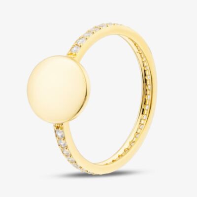Fashionista Gold Yellow Gold Plated Sterling Silver Engravable Cubic Zirconia Eternity Ring AR9693Z/G