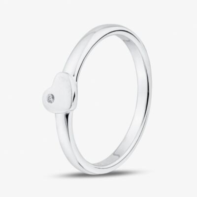 Fashionista Silver Sterling Silver Cubic Zirconia Engravable Heart Ring 05S2AZR422805