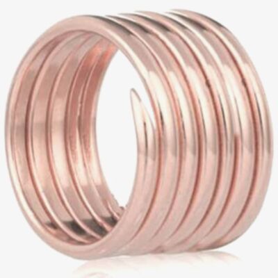Amulette Rose Gold Plated Labyrinth Seven Coil Ring R002RGP