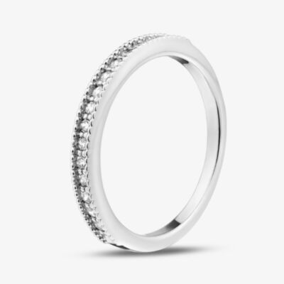 Fashionista Silver Sterling Silver Channel Set Cubic Zirconia Half Eternity Ring MR-1095