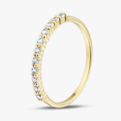 Fashionista Gold Gold Plated Cubic Zirconia Half Eternity Ring MR-1092GO
