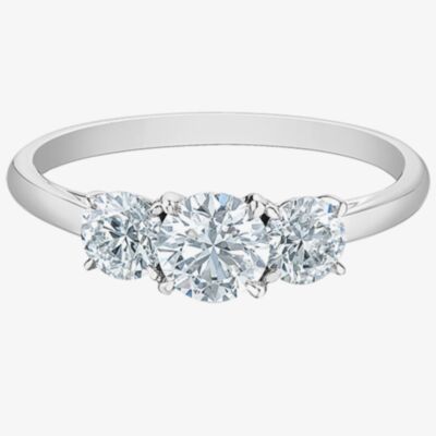 Platinum 1.00ct Laboratory-Grown Diamond Three Stone Ring 31129/100
