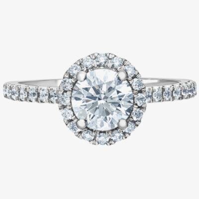 Platinum Lab Grown 1.35ct Diamond Round Halo Ring 31160/135