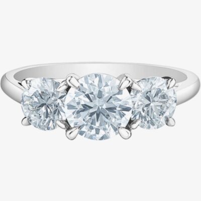 Platinum Lab Grown 2.16ct Diamond Trilogy Ring 31129/200