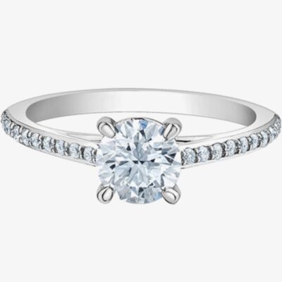 Platinum Lab Grown 1.29ct Diamond Shoulder Set Solitaire Ring 31137/120