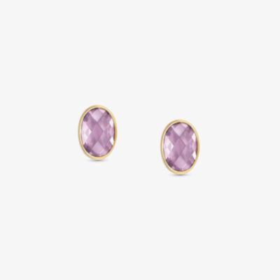 Nomination Gold Plated Pink Cubic Zirconia Oval Stud Earrings 027841/003