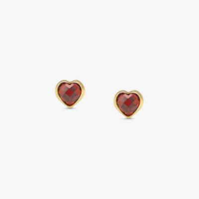 Nomination Gold Plated Red Cubic Zirconia Heart Shaped Stud Earrings 027843/005