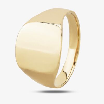 9ct Yellow Gold Plain Cushion Signet Ring G3280
