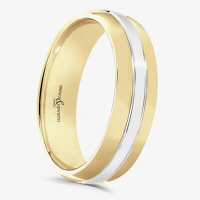 Brown & Newirth Flux 18ct Yellow & White Gold 5mm Ring 6005 5.0