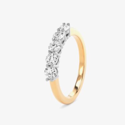 18ct Yellow Gold 5 Stone 0.50ct Brilliant Cut Diamond Ring M5R01-010-050-18Y-G-SI1