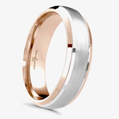 Brown & Newirth Compliment 18ct Rose & White Gold 5mm Ring 6136 5.0 18K