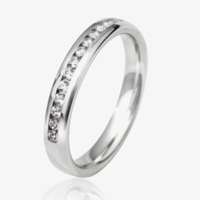 18ct White Gold 2.0mm Channel Set Diamond Court Wedding Ring WGH5/2R125 18W HSI