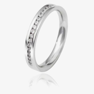 18ct White Gold 2.0mm Channel Set Diamond Flat Court Wedding Ring WGH2/2R125 18W HSI