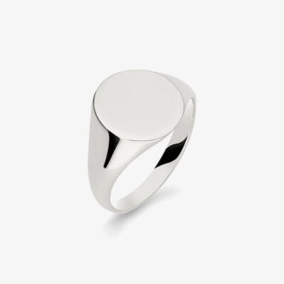  Argentium Oxford Oval Medium Signet Ring SOM-ARG-MED