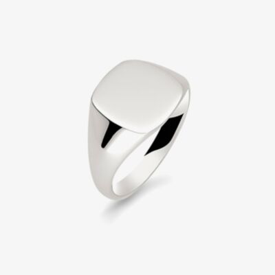  Argentium Cushion Ultra Heavy Signet Ring SCZ-ARG-UHVY