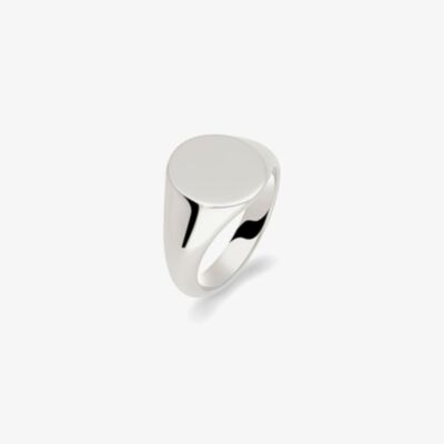 Argentium Maidens Oval Medium Signet Ring  MOM-ARG-MED