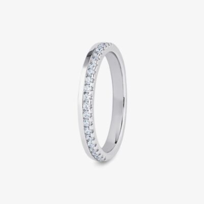Platinum 0.20ct Brilliant Cut Diamond Offset Ring OSW-270-050-020-PT (O.5)
