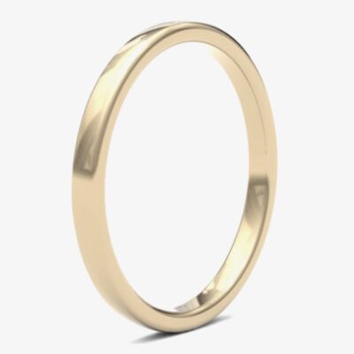 18ct Yellow Gold 2.0mm Soft Court Wedding Ring 2LMS-18Y