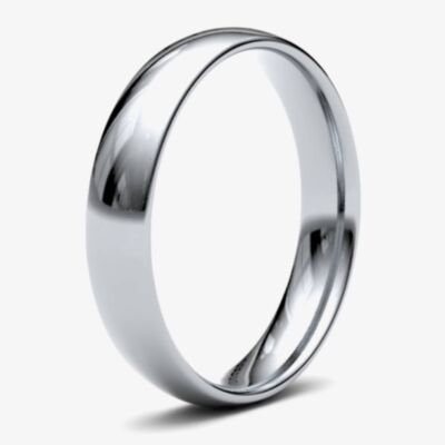Platinum 4.0mm Light Court Wedding Ring 4GLC-PT