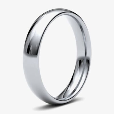 Platinum 4.0mm Medium Court Wedding Ring 4GMC-PT