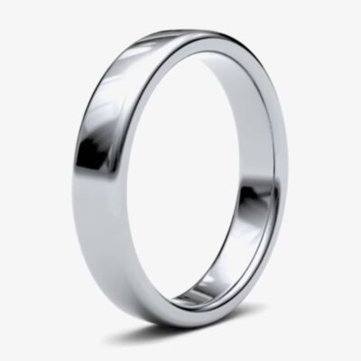 Platinum 4.0mm Soft Court Wedding Ring 4GMS-PT